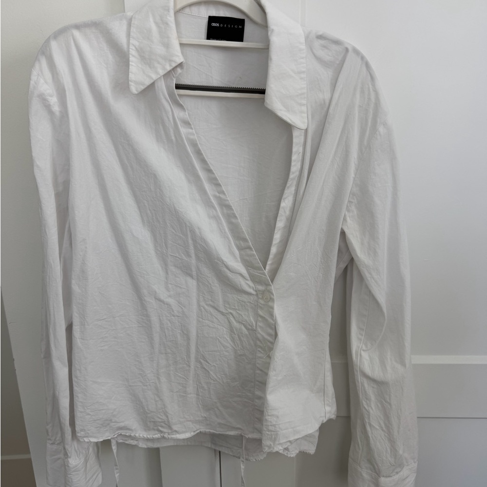 ASOS White Button-Down Cotton Shirt